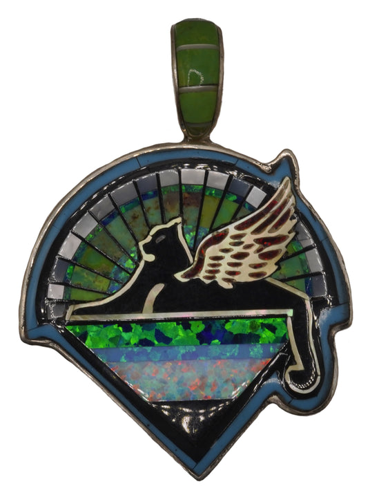 David Freeland Cats Under The Stars With Wings Pendant