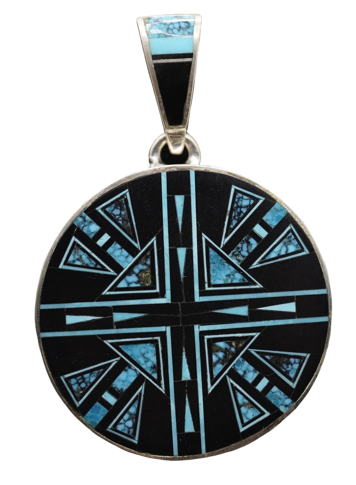 David Rosales Black Onyx/Turquoise Pendant