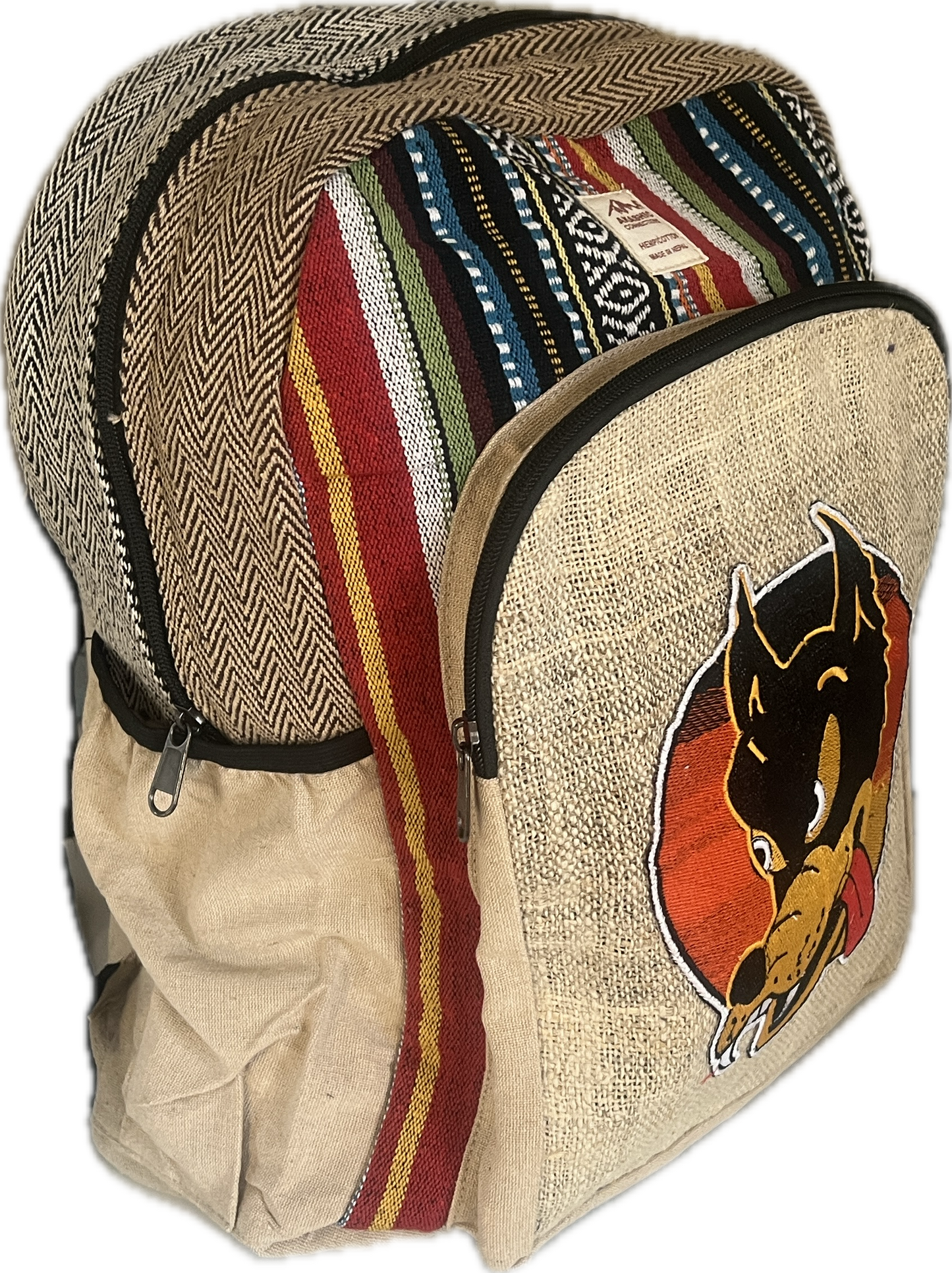 Dire Wolf Embroidered Hemp Backpack