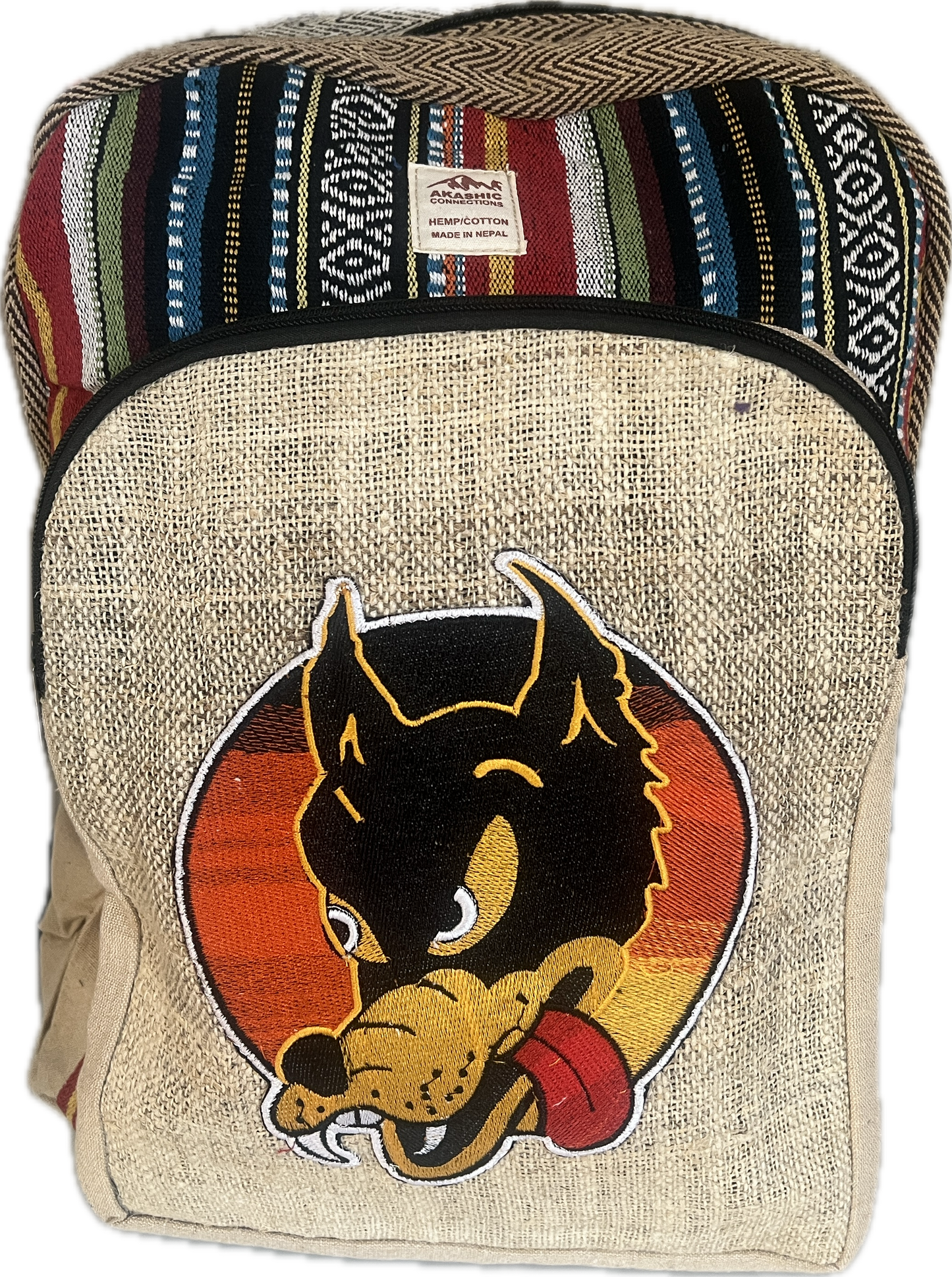 Dire Wolf Embroidered Hemp Backpack