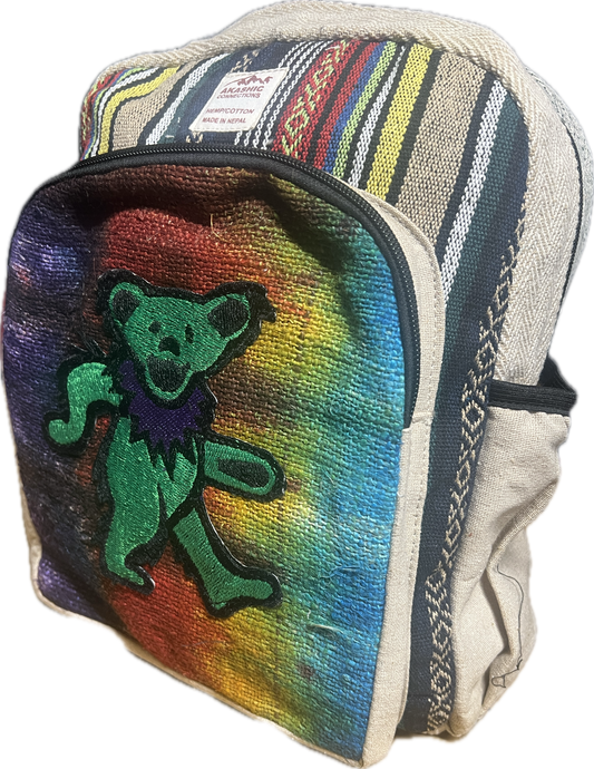 Small Tye Dye Dancing Bear Backpack