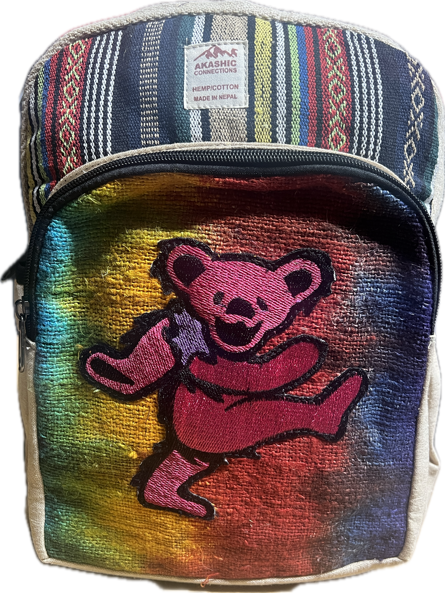 Small Tye Dye Dancing Bear Backpack