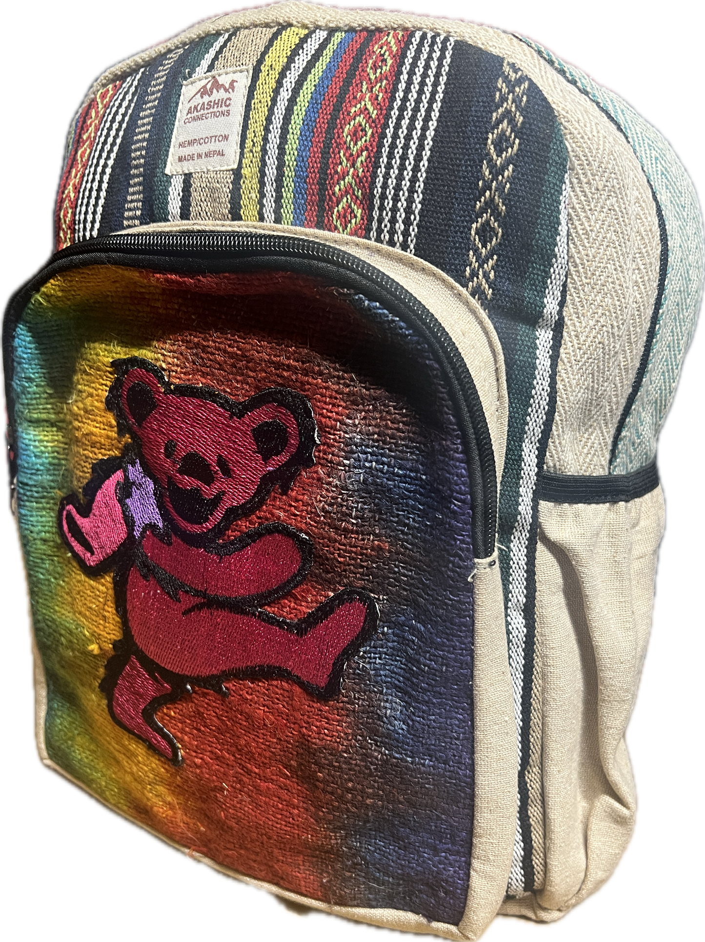 Small Tye Dye Dancing Bear Backpack