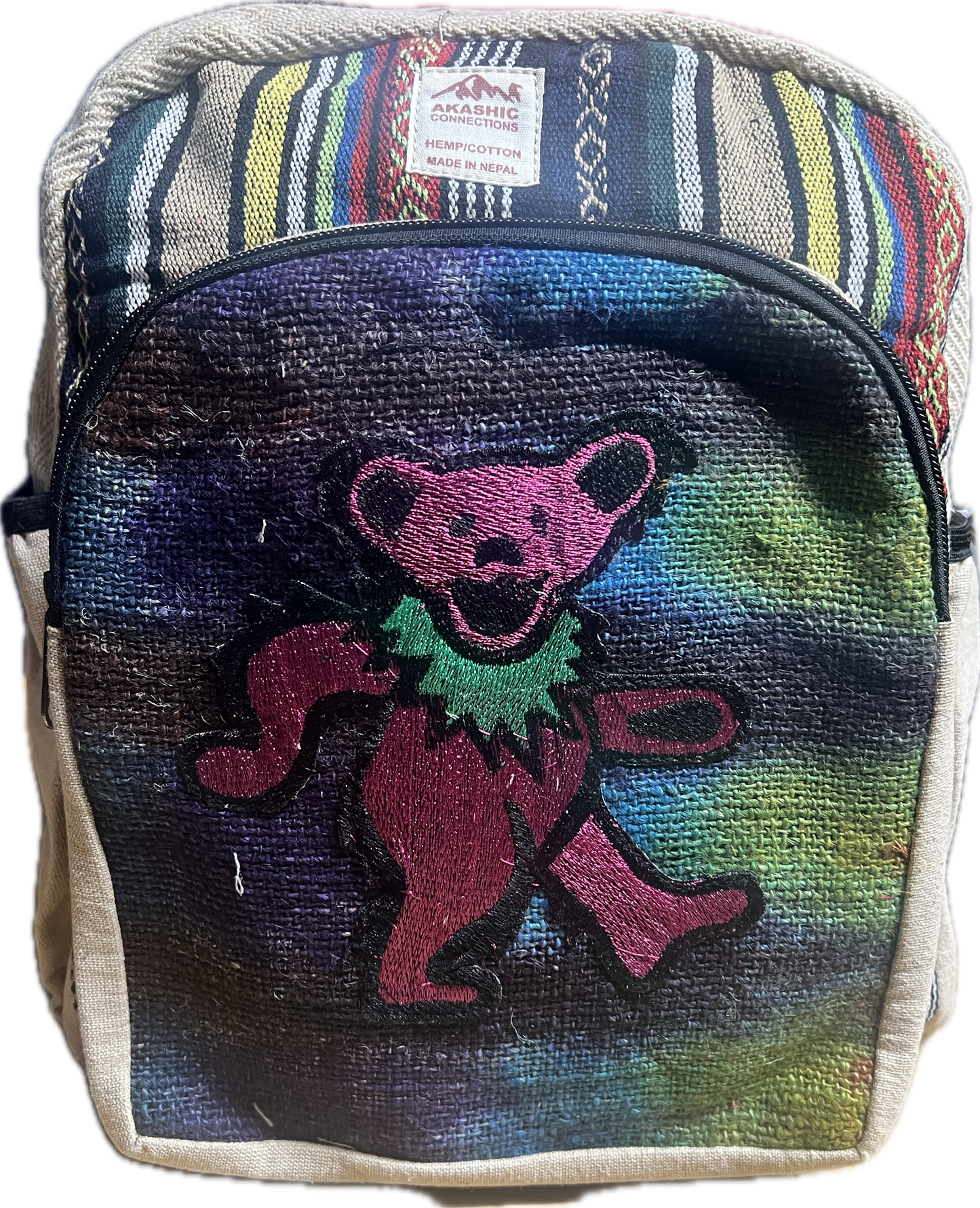 Small Tye Dye Dancing Bear Backpack