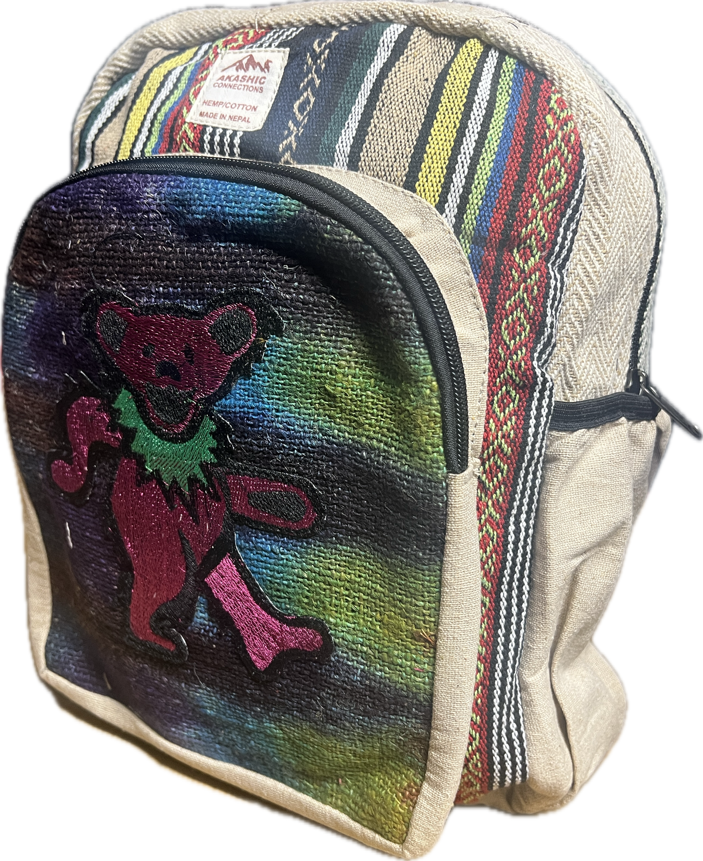 Small Tye Dye Dancing Bear Backpack