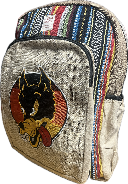 Dire Wolf Embroidered Hemp Backpack