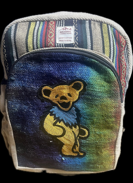 Small Tye Dye Dancing Bear Backpack