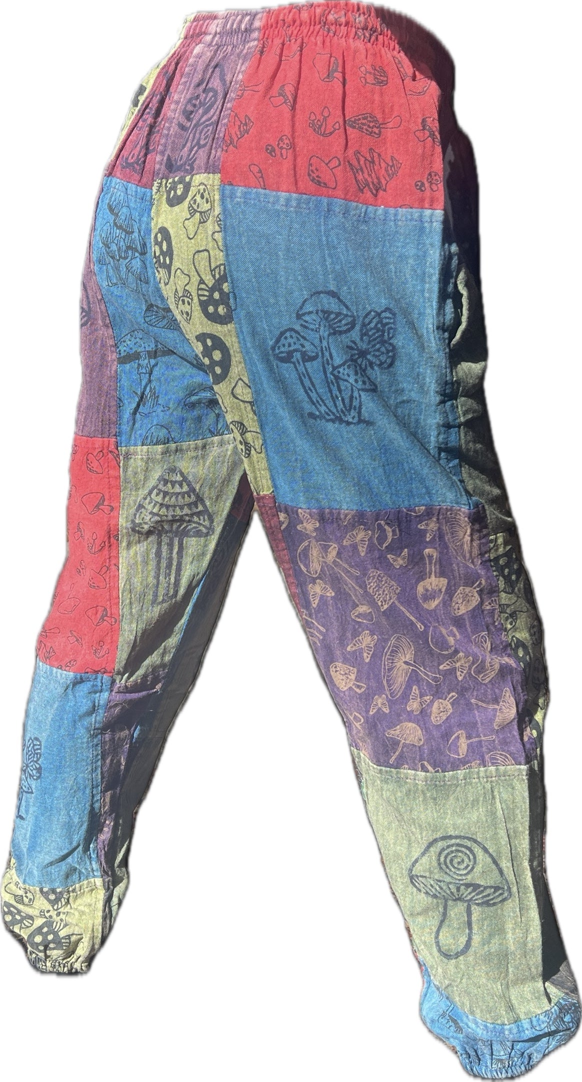 Patchwork Mushroom Cotton Pants