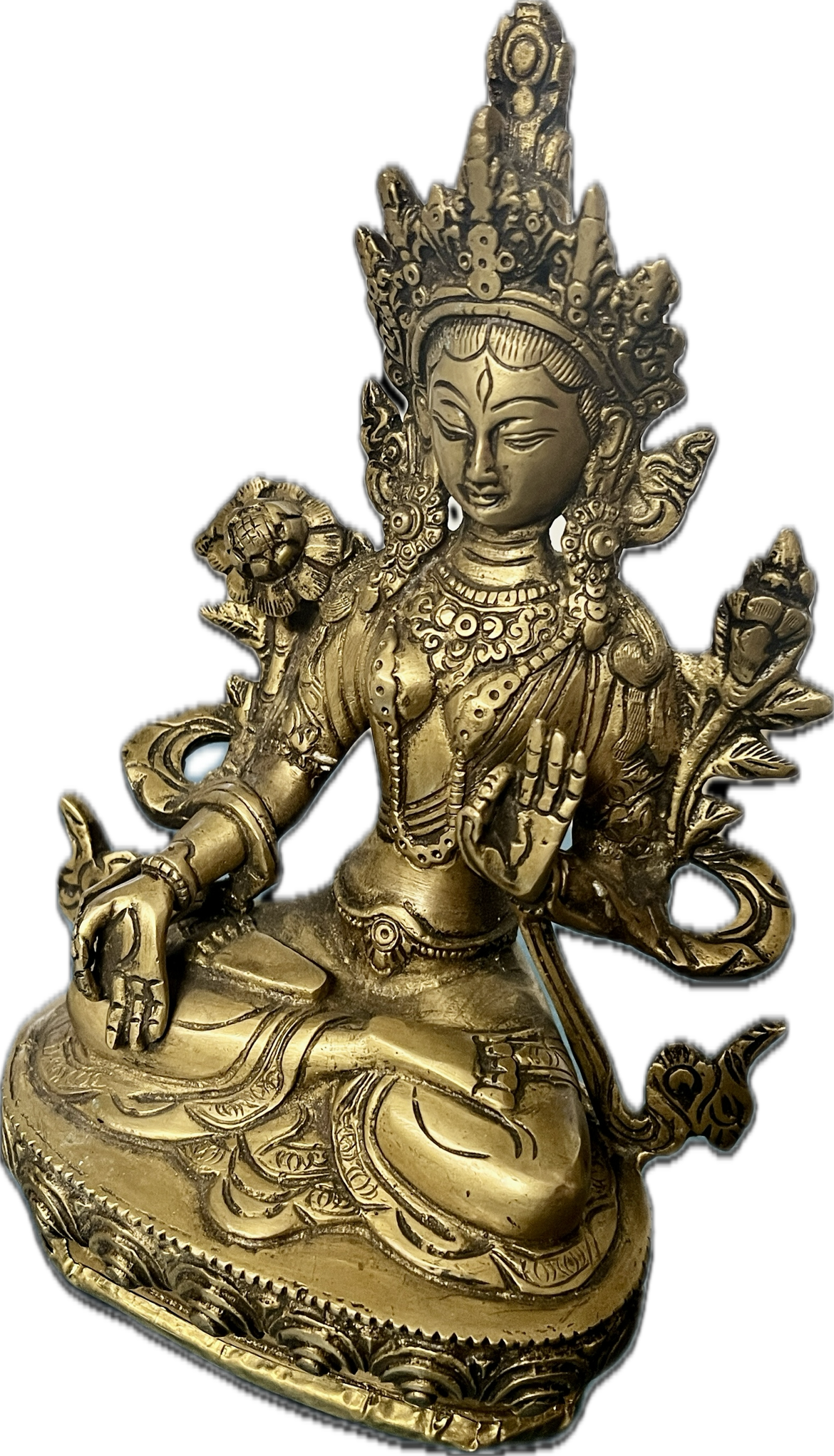 Meditation Buddha bronze and brass statue