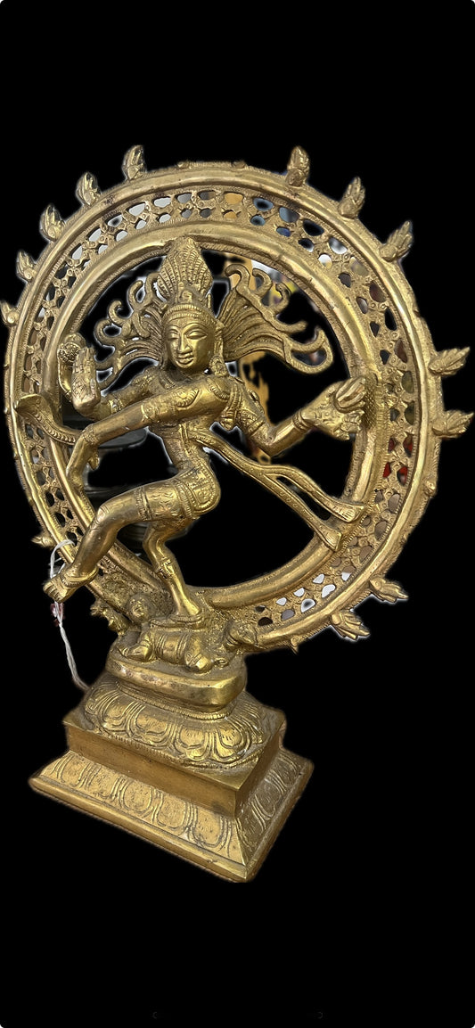 Large Dancing/nataraj Shiva bronze and brass statue